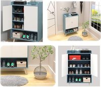 Nouvelle Arrivée : Meuble à Chaussures de Hall Compact et Économique avec Pieds en Bois Surélevés, Rangement Anti-Poussière pour la Maison