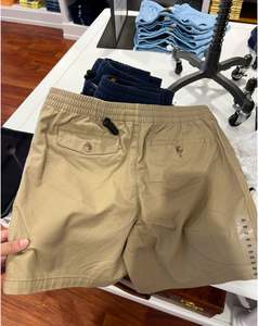 Pantalones Cortos de Pana 100% Algodón para Hombre RL, Corte Holgado, Cierre de Cremallera de Cinco Puntos, Color Sólido, Casual, Transpirable y Tejido - Product Image 2