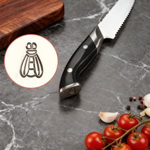 طقم سكاكين سانتوكو ياباني من 5 قطع بمقبض خشبي مريح وشفرات من الفولاذ عالي الكربون حادة ومتينة - Product Image 6