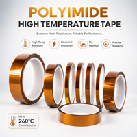 Ruban adhésif doré en polyimide de qualité supérieure 0,06 mm 25 mm x 33 m, adhésif silicone haute température, excellente isolation électrique