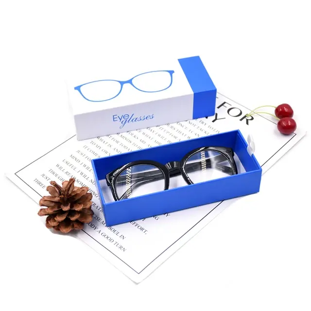Özel baskı geri dönüşümlü gözlük ambalaj kağıt durumda karton gözlük ambalaj için boş Sunglass paketi kutuları