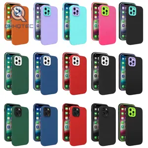 Funda de teléfono tres en uno de color contrastante para iPhone 13 pro Max