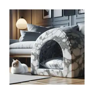 SHIHUI Factory Natural Stone Cat Nest Cave Indoor Large Cat House Cave Litter Trays Box Pet Sleeping Beds Cat Cube Nest