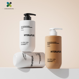Flacon de lotion à fond rond avec pompe pour shampoing et après-shampoing, ambre givré, <span class=keywords><strong>500</strong></span> ml, emballage cosmétique cylindrique - Product Image 2