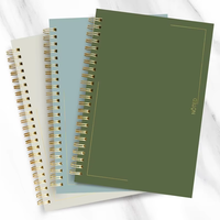 Cahiers d'exercices scolaires de haute qualité, 100 pages, couverture rigide, reliure spirale, lignage simple, pages personnalisables, pour cadeau