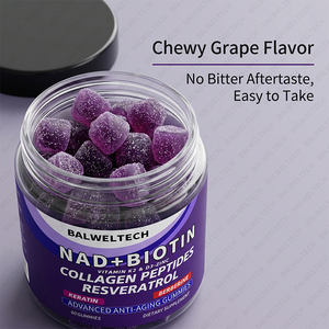 Suplemento OEM de NAD+, Resveratrol, Berberina, Biotina, Colágeno, Queratina, Zinc, Vitaminas K y D en Gomitas para Cabello, Piel, Uñas y Articulaciones - Product Image 6