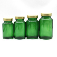 Bouteilles personnalisées de luxe en verre dépoli pour gélules et vitamines, flacons vides mats pour compléments de santé avec boîte