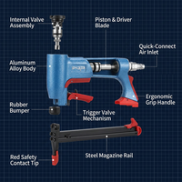 Agrafeuse pneumatique bricolage de haute qualité modèle 7116 agrafeuse pneumatique à long nez avec agrafes en fil d'acier galvanisé outils utilisés