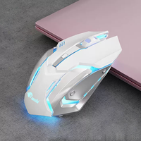 Ratón Inalámbrico para Juegos con Retroiluminación RGB, Interfaz USB, Resistente al Agua, Mecánico, Recargable, para PC y Portátiles
