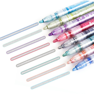 Ảo đôi dòng Phác thảo Bút 12 màu sắc thiết lập DIY <span class=keywords><strong>Highlighter</strong></span> Phác thảo Bút sinh viên vẽ hai màu Bút Đánh Dấu hộp PP nhựa - Product Image 3