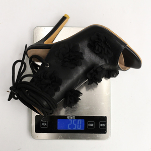 Women Back Lace Up Shoes Flower Ornaments High Heels Summer High Top Large Size 48 Wide Fit Peep Toe <b>Sandals</b> - Product Image 5