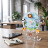 HanXin Custom Kawaii Animal World Acrylic Rotating Ferris Wheel Desktop Stand Figure Display Grosir Pabrik Vendor