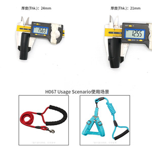 Dog <b>Leash</b> Sleeve H-067 10mm+21mm 12mm+24mm Double Hole Clip POM Material <b>Pet</b> Accessory - Product Image 4