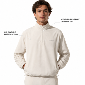 Conjunto Cortavientos de Nylon Premium Charlo para Hombre, Ligero, Antidesgarro, con Cremallera de Cuarto, Forro de Malla, para Deporte y Gimnasio, Venta al por Mayor, Personalizado, OEM, a Granel - Product Image 2
