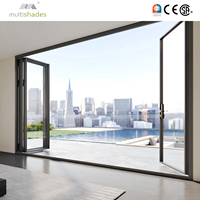 Porte pliante moderne en aluminium certifiée NFRC, vente en gros, panneau pliant double vitrage sur mesure pour balcon, patio, cloison extérieure