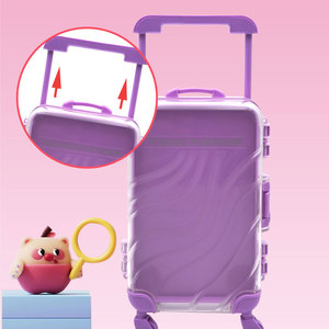 Valise miniature texturée personnalisée avec poignée rétractable, convertible en sac bandoulière pour jeu d'imitation et <span class=keywords><strong>rangement</strong></span> de cosmétiques pour enfant - Product Image 3