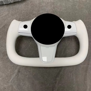 Volante de Fibra de Carbono Personalizado 2024 para Modelo Y, Accesorios de Fibra de Carbono, Volante Tipo Yoke Blanco para Tesla Modelo 3 - Product Image 4