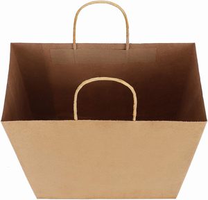 Sacs en papier kraft personnalisés avec logo imprimé et poignées pour pizza, lait, sushi et gelée - Emballage alimentaire recyclable - Product Image 4