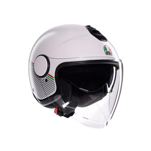 Casco de media cara Eteres Capoliveri, blanco mate, Italia, talla XL, PC+EPS, 8-10 ventilaciones, visera transparente, unisex - Product Image 1