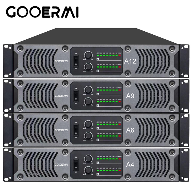 A4 A6 A9 A12L Professional 2 Channel Power Amplifier 800W 2U DJ PA Club Stage Audio System Amp