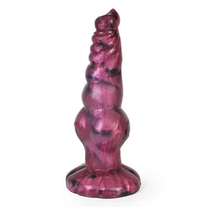 NNSX Dog Knot Dildo Metallic lustre Silicone Animal Dick con ventosa per Sesualex Toys giocattoli per adulti per le donne