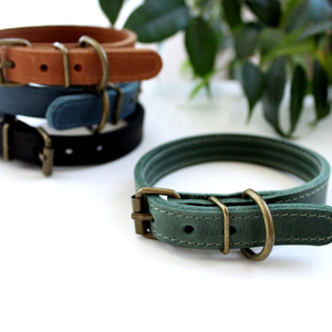 Collares de lujo de cuero genuino para perros Suministros para mascotas <span class=keywords><strong>Collar</strong></span> Cachorro Mascotas <span class=keywords><strong>Collar</strong></span> de entrenador - Product Image 5