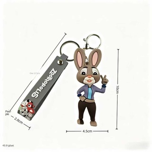 ชุดพวงกุญแจซิลิโคนตัวละครจาก Zootopia รุ่น V2 จูดี้ ฮอปส์ และ นิค ไวลด์ สำหรับตกแต่งกระเป๋า กุญแจรถ ของขวัญ - Product Image 5