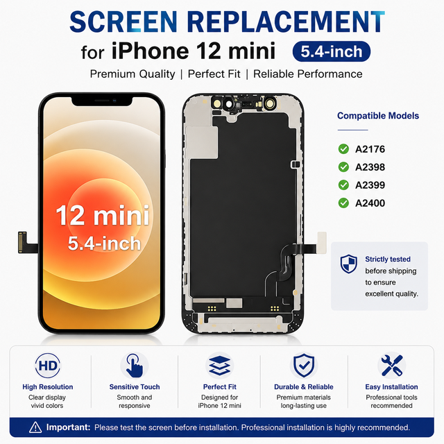 5.4 Inch Touch Screen Digitizer Assembly Replacement Display Mobile Phone Screen Repair Replacement Parts for iPhone 12 Mini