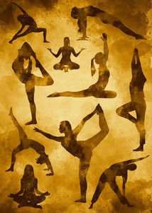 Vintage Yoga Pose série méditation Om symbole musculation Art affiche toile <span class=keywords><strong>peinture</strong></span> mur imprime photo Yoga chambre décor à la maison - Product Image 5