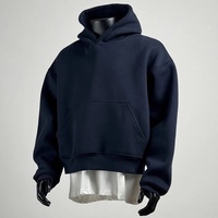 Sweat à capuche court style américain 450G tendance pour hommes et femmes, coupe ample, marque de mode, grandes tailles