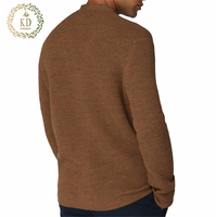 KD Fabricant de tricot OEM ODM personnalisé Chandail cardigan vintage à boutons en laine mélangée à manches longues gaufré pour hommes