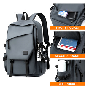 Sac à dos noir personnalisé pour homme, sac de sport décontracté, mochilas, sac d'école, sac à dos imperméable pour ordinateur portable - Product Image 2