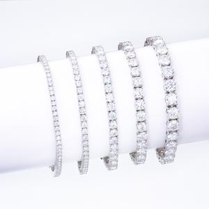 Pulsera de Cadena de Tenis con Diamantes Cultivados en Laboratorio CVD HPHT Reales de Alta Calidad, Plata 925, 2-6 mm, VVS VVS1 - Product Image 6