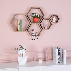 Wholesale Custom Excellent Quality Floating <strong>Hexagon</strong> <strong>Shelves</strong> <strong>Wood</strong> <strong>Hexagon</strong> <strong>Shelf</strong> - Product Image 4