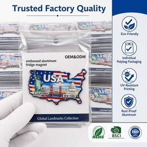 Aimant de réfrigérateur 3D en aluminium gaufré, souvenirs de voyage mondiaux durables (USA, Russie, <span class=keywords><strong>France</strong></span>), 2x3 pouces, pour cuisine, bar, décoration intérieure, cadeau - Product Image 4
