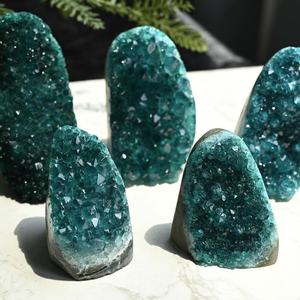 Cristal bleu naturel en grappe, spécimen minéral de haute qualité, pierre de guérison Reiki, décoration intérieure, collection de cristaux pour cadeau - Product Image 5