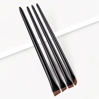 Ulikeke – Lot de 4 pinceaux fins et plats angulaires pour sourcils et fard à paupières, avec étiquette personnalisée – Vente en gros