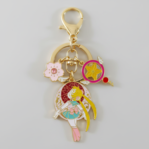 Porte-clés personnalisé dessin animé mignon kawaii porte-clés sac breloques danse bling paillettes émail anime pendentifs métal ballet danse fille porte-clés - Product Image 2