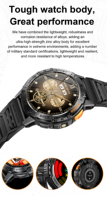 Montre intelligente Amoled K65 à écran tactile, montre intelligente sport robuste combinée 2024