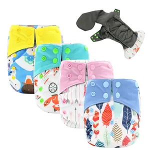 Happyflute Reusable Baby Washable Cloth Diaper Nappies AIO Cloth Baby Diaper 600kinds Prints