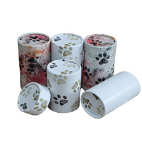 Boîte d'emballage en papier ronde personnalisée pour les cendres d'animaux de compagnie, les pots à bougies, les emballages de flacons d'huile, boîte avec pattes de chat et de chien