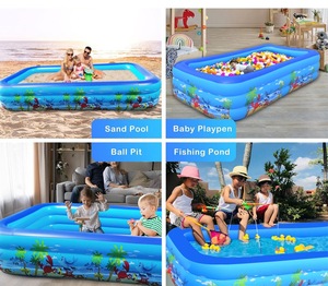 Grande piscine gonflable d'extérieur, PVC de 2 mm d'épaisseur, piscine rectangulaire pour la famille, utilisation dans la cour, enfants et adultes, plaisir aquatique estival - Product Image 3