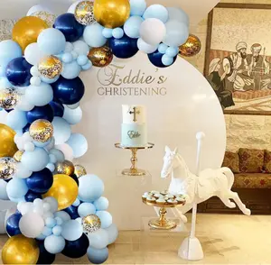 Commercio all'ingrosso 94 PCS blu oro bianco palloncino arco kit matrimonio Baby Shower festa di compleanno decorazione palloncini forniture per il matrimonio