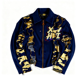 2026 ODM Wholesale <b>Men's</b> Winter Bomber <b>Jacket</b> Custom <b>Corduroy</b> Stand Collar Pleated Zipper Eco-Friendly Waterproof Thick - Product Image 3