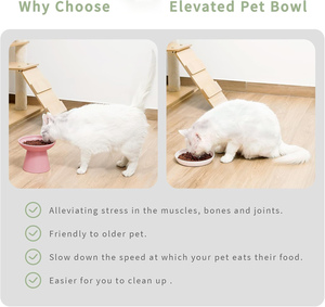 Comedero Elevado de Cerámica Sólida y Madera para Mascotas, Antideslizante e Impermeable, para Perros y Gatos, con Soporte de Madera, Venta al Por Mayor 2025 - Product Image 2