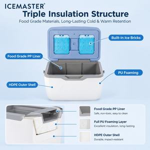 Glacière portable bleue en plastique For FUN 20, avec blocs de glace réutilisables, conteneur thermique carré de 20 L, maintien de la glace pendant 2 jours pour le camping - Product Image 1