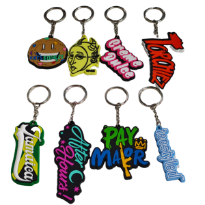Custom made soft 2D die cut out rubber PVC <b>key</b> <b>chain</b> soft PVC rubber keyrings - Product Image 6