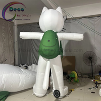 Mascotte géante gonflable en forme de chat blanc pour la promotion des centres commerciaux, la décoration d'événements, les spectacles et les expositions