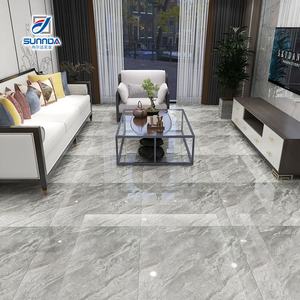 <span class=keywords><strong>Carrelage</strong></span> de Sol Carré en Porcelaine Céramique Marbre <span class=keywords><strong>Blanc</strong></span> Gris Émaillé Poli, 80x80 / 60x120cm, pour Salon - Product Image 5