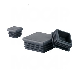 Embouts carrés en plastique noir pour tubes 50x50mm, 80x80mm, 100x100mm - Product Image 1